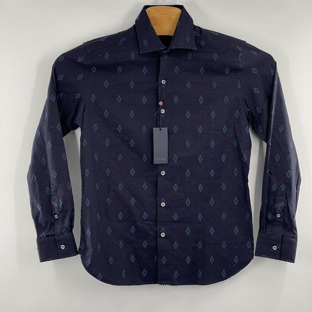 ZANELLA‎ Medium 40 • 15.75 NTW Blue Long Sleeve Men's Shirt